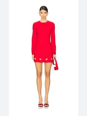 REVOLVE Leva Mini Dress in Scarlet Red with Heart Cutouts